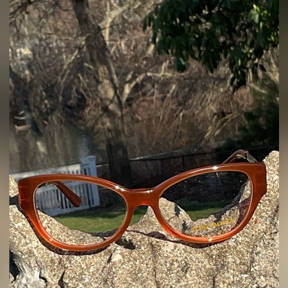 Tory Burch Cat Eye Glasses Amber Copper Clear Lens Chic Designer Frames main image 13